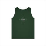 Gray Compass Tank Top from Printify's Nature Series with "True North Is Within" slogan, casual sleeveless design for women.