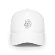 Lion-shaped geometric baseball cap by Printify featuring the slogan "King Is a Standard. Not a Title." in a stylish animal series design.