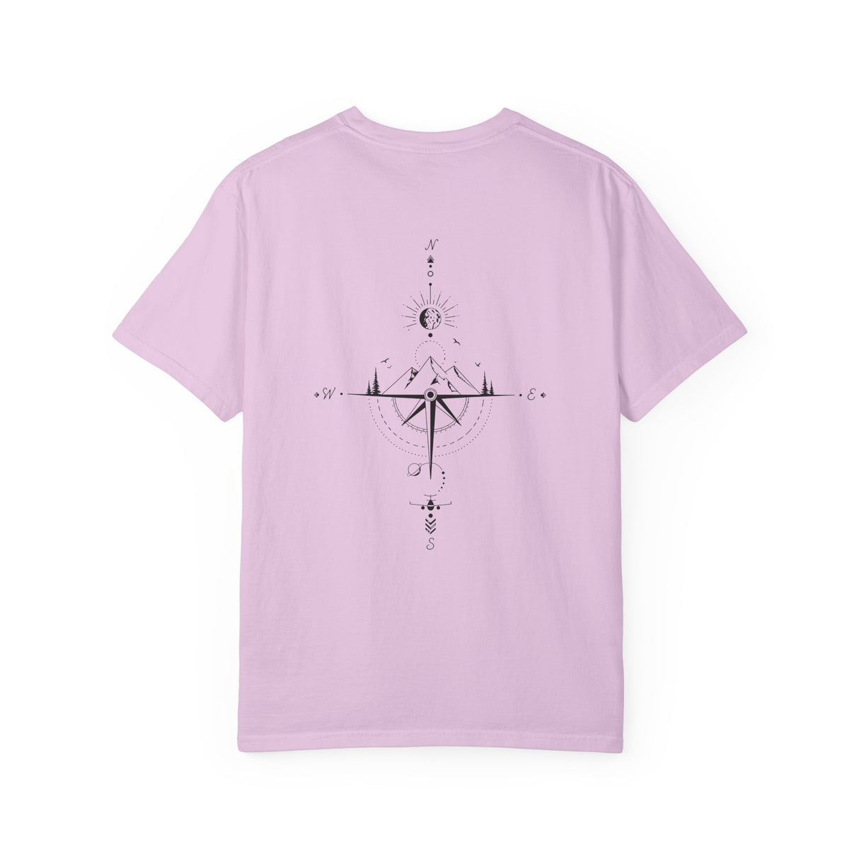 Printify Compass Tee T-shirt featuring "True North Is Within" design from the Nature Series, with compass graphic on soft fabric.