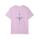 Printify Compass Tee T-shirt featuring "True North Is Within" design from the Nature Series, with compass graphic on soft fabric.