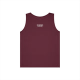 Gray owl tank top from Printify's geometric animal series featuring the quote "See Everything. Say Nothing."