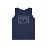 Nature Series Mountain Tank Top by Printify featuring a mountain graphic on lightweight, breathable fabric for outdoor activities.
