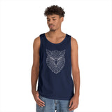 Eagle Tank Top from Printify's Geometric Animal Series, featuring a stylized eagle design on a sleeveless shirt.