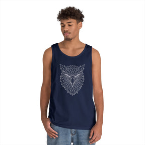 Eagle Tank Top from Printify's Geometric Animal Series, featuring a stylized eagle design on a sleeveless shirt.