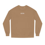 Printify Mountain Sweatshirt from the Nature Series featuring a mountain graphic and the slogan "Built by Nature. Shaped by Choice."