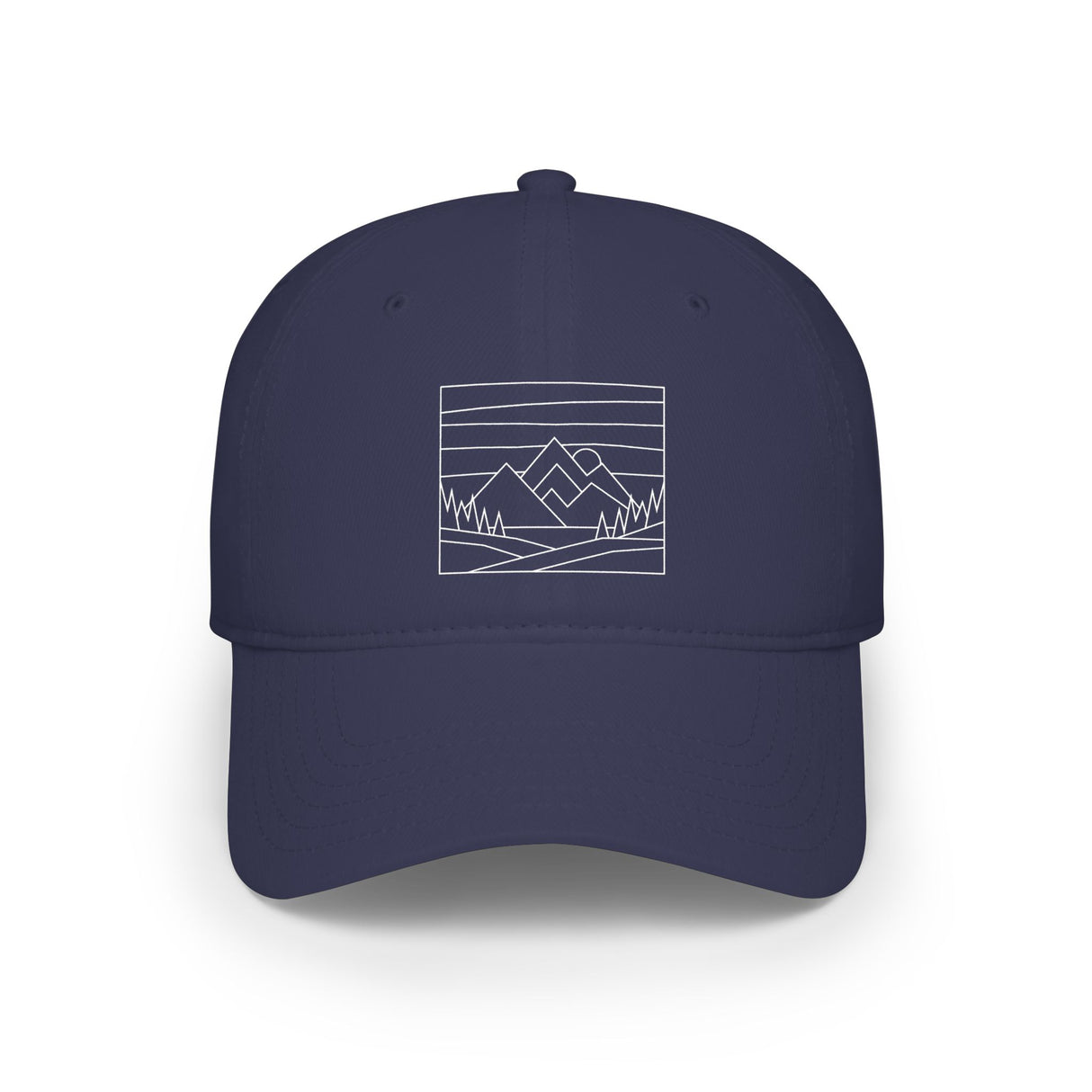 Printify Mountain Baseball Cap from the Nature Series featuring outdoor-inspired design and adjustable fit.