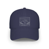 Printify Mountain Baseball Cap from the Nature Series featuring outdoor-inspired design and adjustable fit.