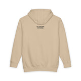 Beige hooded sweatshirt featuring a minimalistic design with the bold black text "SEE EVERYTHING. SAY NOTHING." printed on the upper back. The hoodie has long sleeves with ribbed cuffs and a ribbed waistband, offering a comfortable and casual fit suitable for everyday wear. | PicSEO 1776477997012