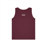 Maroon sleeveless tank top featuring a minimalist design with the motivational phrase "HUNT ALONE. WIN TOGETHER." printed in white on the upper back, ideal for casual wear and active lifestyles. | PicSEO 1776476972740