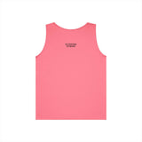 Pink sleeveless tank top featuring a minimalist design with the phrase "SEE EVERYTHING. SAY NOTHING." printed in black text centered near the upper back. The top has a simple round neckline and a clean, solid color, making it a versatile piece for casual summer wear. | PicSEO 1776476770888