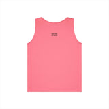 Pink sleeveless tank top featuring the phrase "THICK SKIN. SOFT HEART." printed in black on the upper back, combining a bold statement with a simple, casual design. | PicSEO 1776569859145