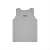 Grey sleeveless tank top featuring a minimalistic design with the phrase "SEE EVERYTHING. SAY NOTHING." printed in small black text on the upper back. The fabric has a soft, heathered texture, providing a casual and comfortable fit perfect for everyday wear or layering. | PicSEO 1776476447825